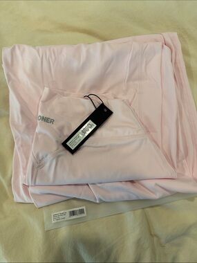 Oner Active SoftMotion Straight Leg bottoms with Grey Logo Ballet Pink M
